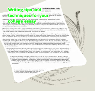 College personal essay tips