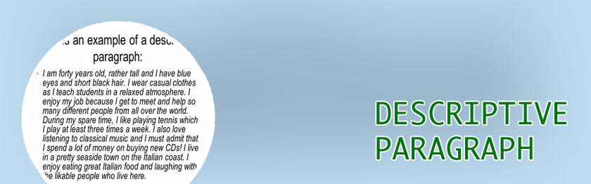 Descriptive paragraph writing examples