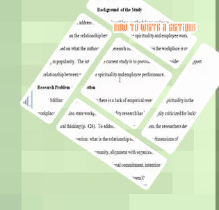 How to write a critique essay